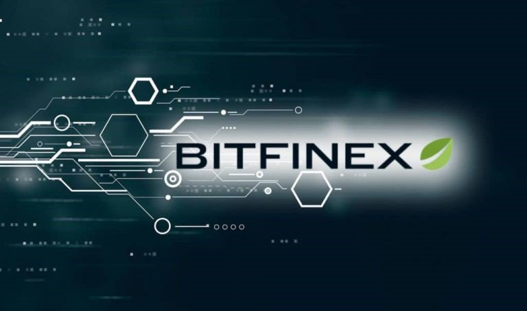 Bitfinex logo on a tech background